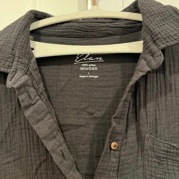 Elan tunic shirt long sleeve collared button up - Picture 4 of 7